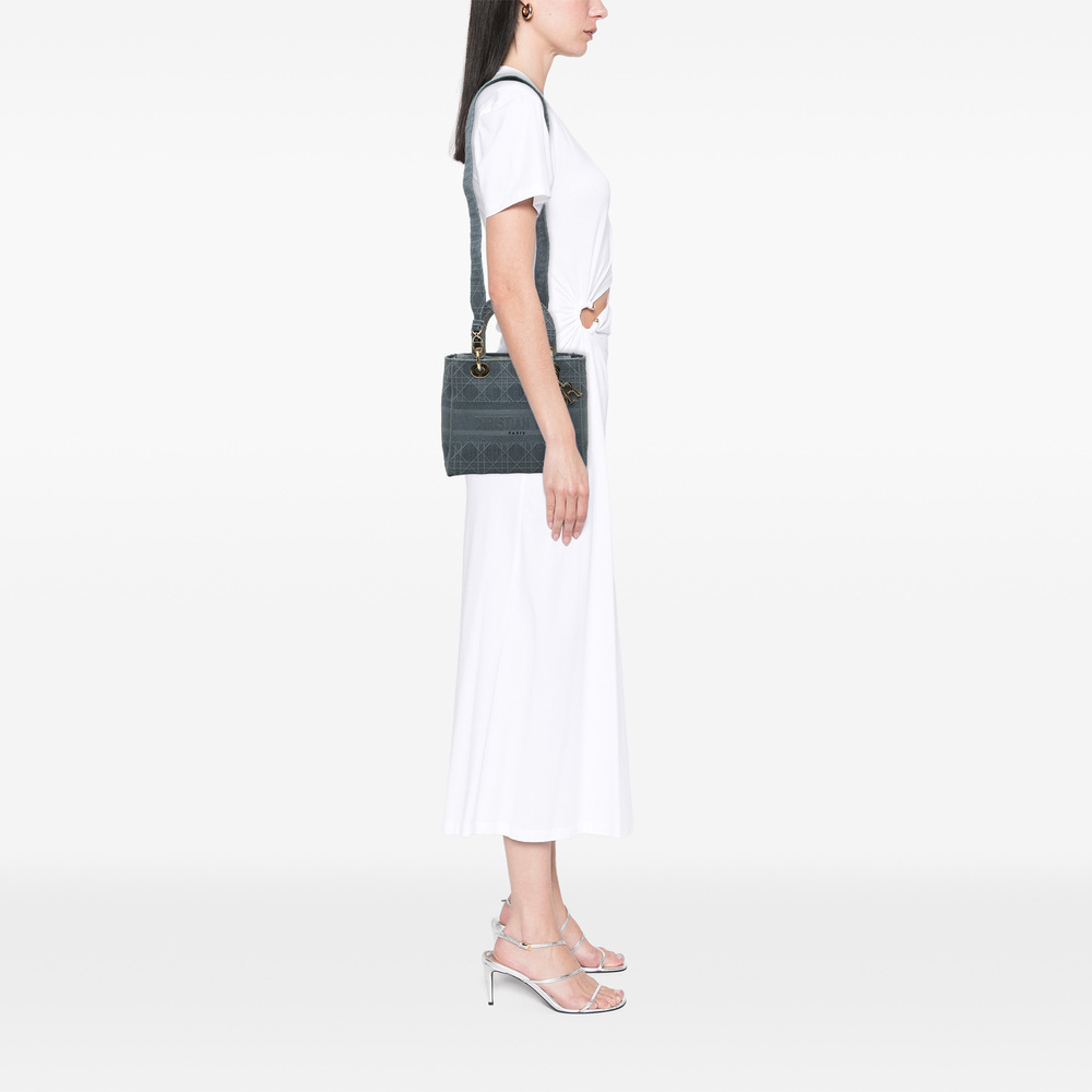Pre-Loved Dior Medium Embroidered Canvas Cannage Lady D Lite - Picture 6 of 6
